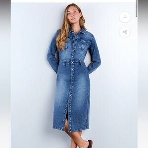 The Wash Lab Millie Long Sleeve Denim Dress